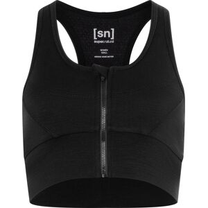 super.natural Women's Motion Zip Top Jet Black S, Jet Black