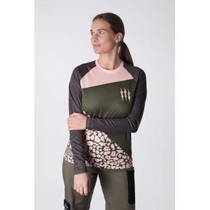 MUC-OFF Riders Long Sleeve Jersey Woman (Grøn/Pink Leopard, M)