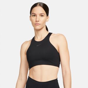 Nike Yoga Drifit Swoosh Medium Support Sports Bh Damer Tøj Sort Xs