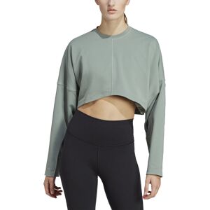 Adidas Yoga Studio Crop Sweatshirt Damer Tøj Grøn Xl