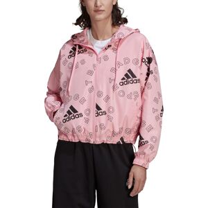 Adidas Essentials Logo Allover Print Vindjakke Damer Overgangsjakker Pink S