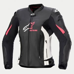 Chaqueta Alpinestars Mujer Gp Plus V4 Leather Negro Blanco Rosa  3110524-1832