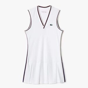 Vestido Lacoste Sport Pique Blanco Burdeos -  -38