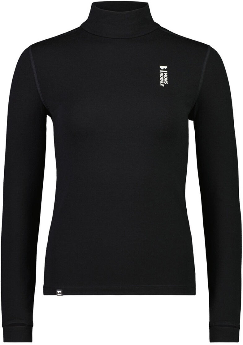 MONS ROYALE CASCADE MERINO FLEX 200 MOCK NECK LS BLACK L