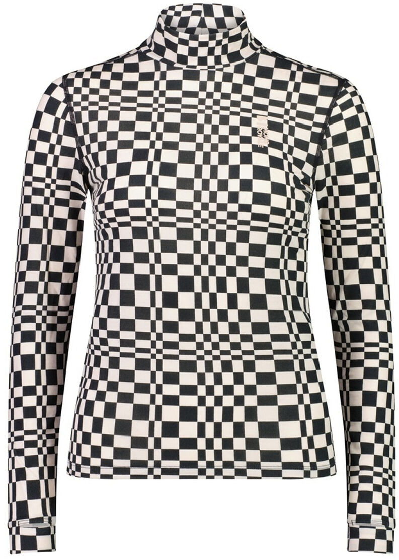 MONS ROYALE CASCADE MERINO FLEX 200 MOCK NECK LS AOK CHECKERS M