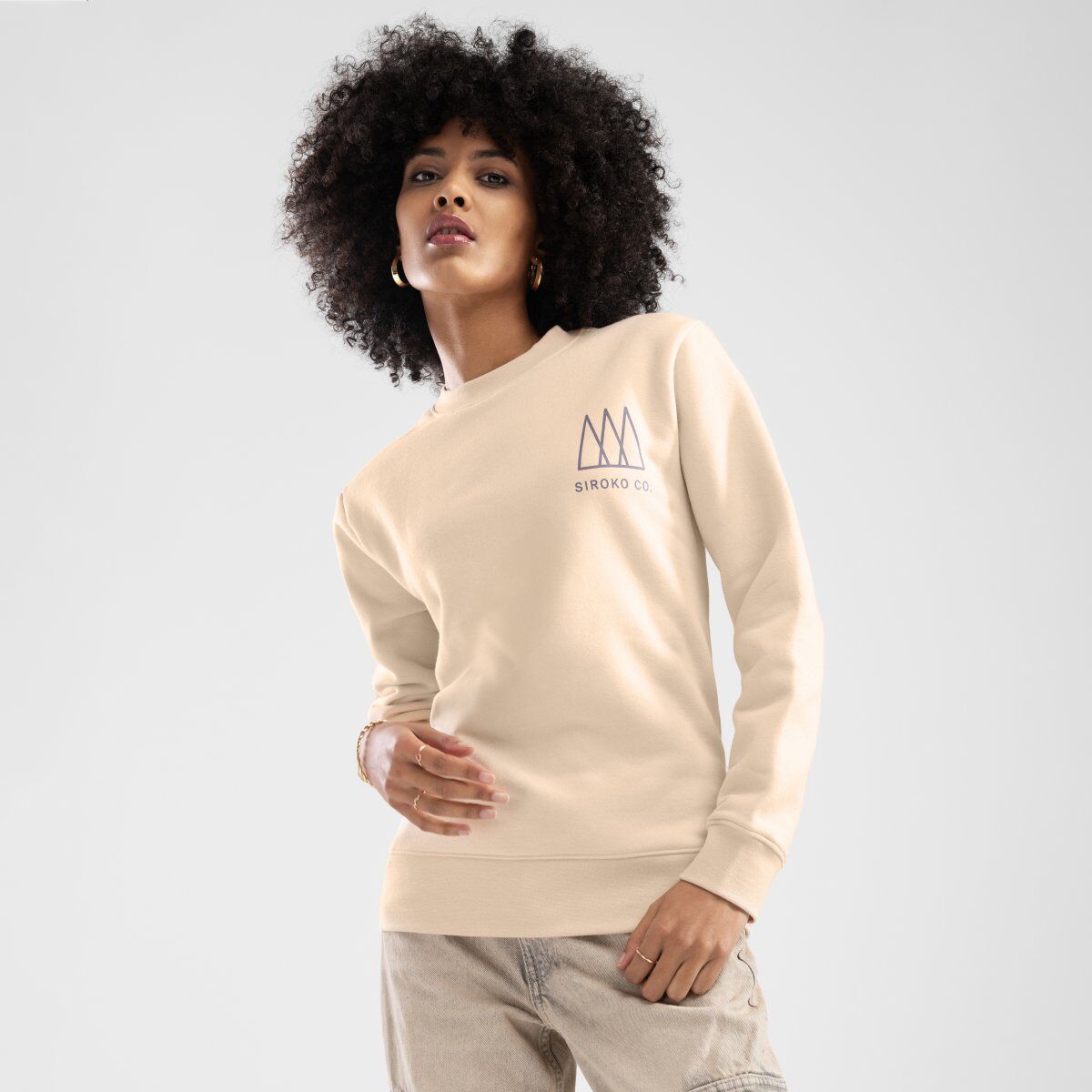 Sudadera sin Capucha con Cuello Redondo para Mujer Siroko Stream-W