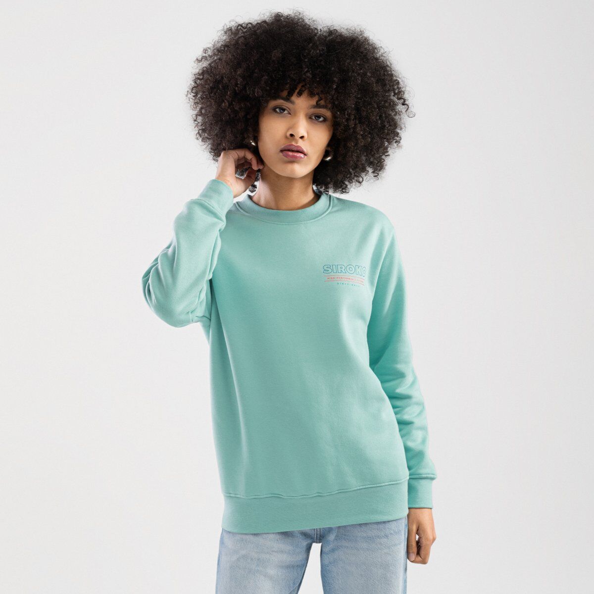 Sudadera sin Capucha con Cuello Redondo para Mujer Siroko Believe-W (XS)