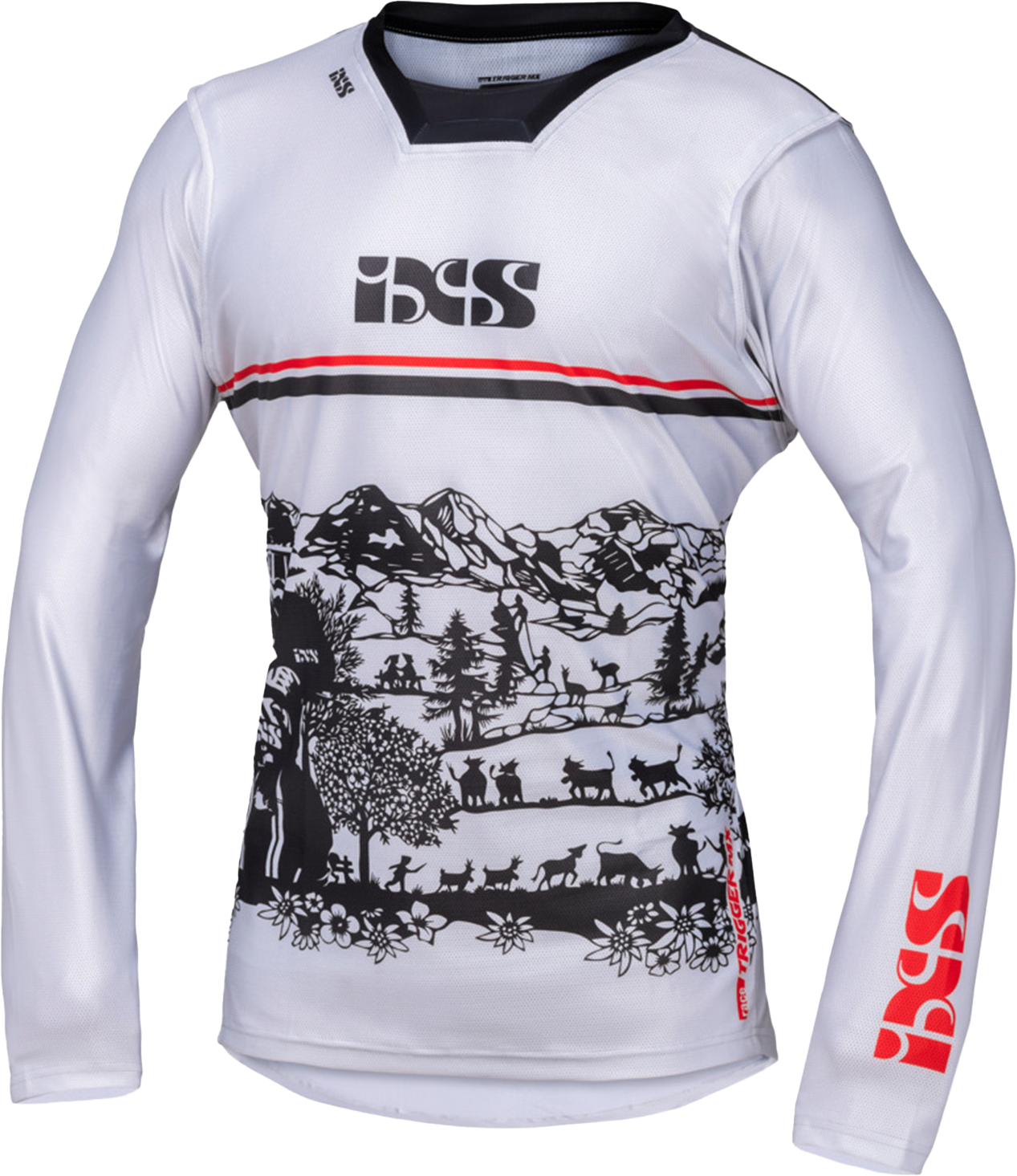 iXS Camiseta de Cross  Trigger 3.0 Negro Mate-Rojo