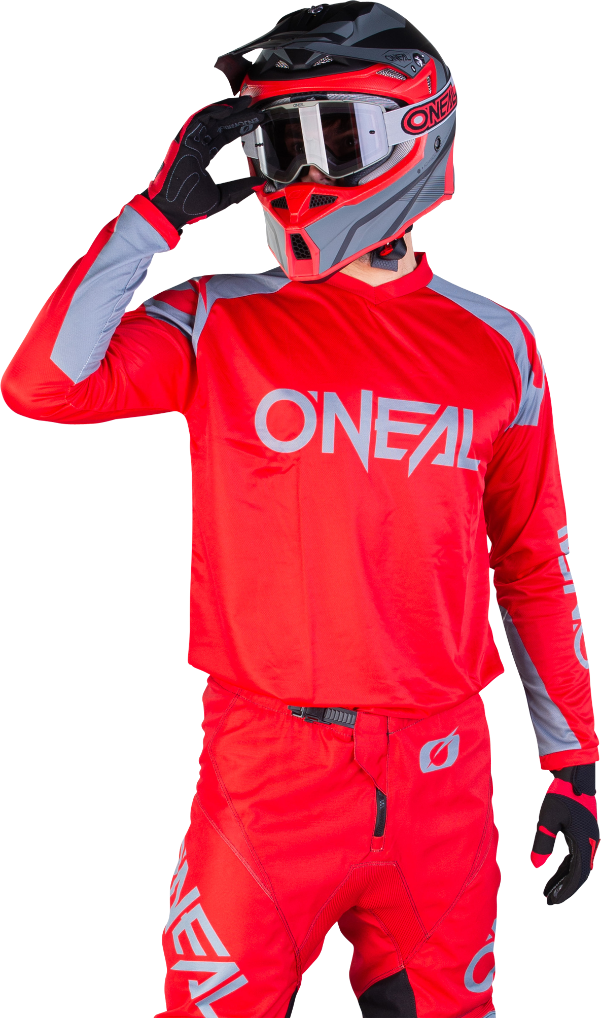 O'Neal Camiseta de Cross  Element Rojo-Gris