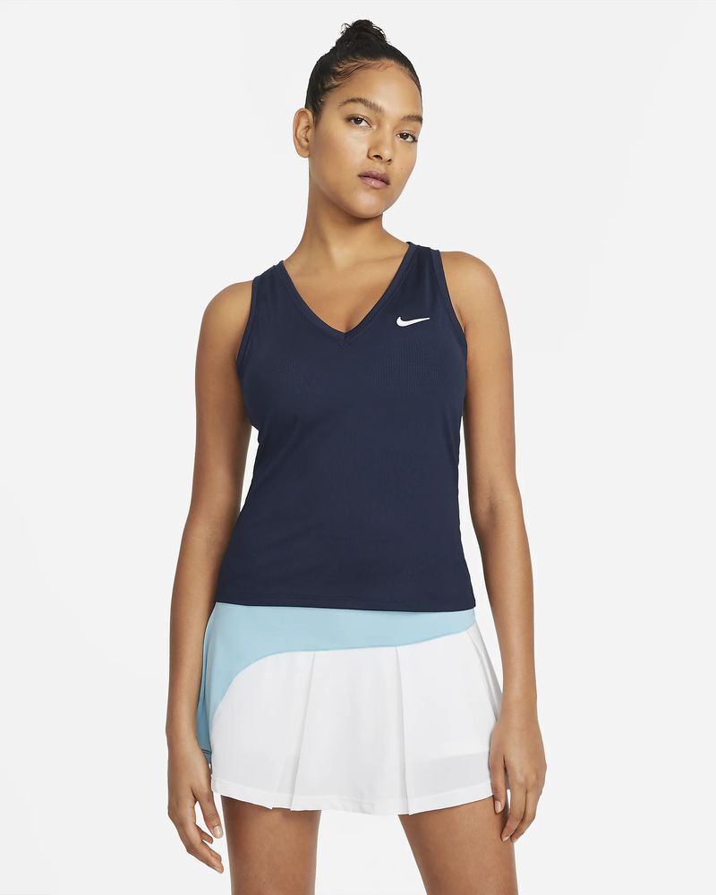 Camiseta sin mangas de tennis Nike NikeCourt Azul Marino para Mujeres - CV4784-451