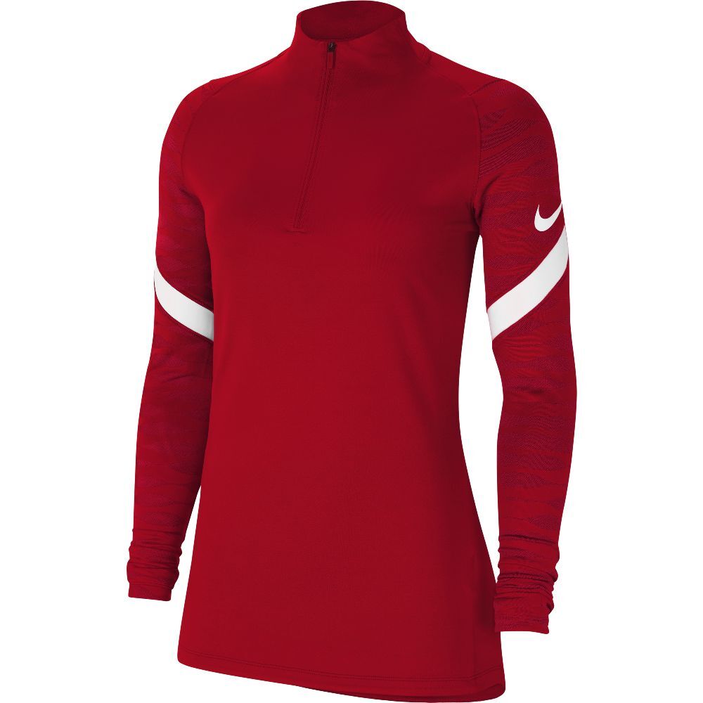 Partes de arriba con 1/4 Zip Nike Strike 21 Rojo para Mujeres - CW6875-657