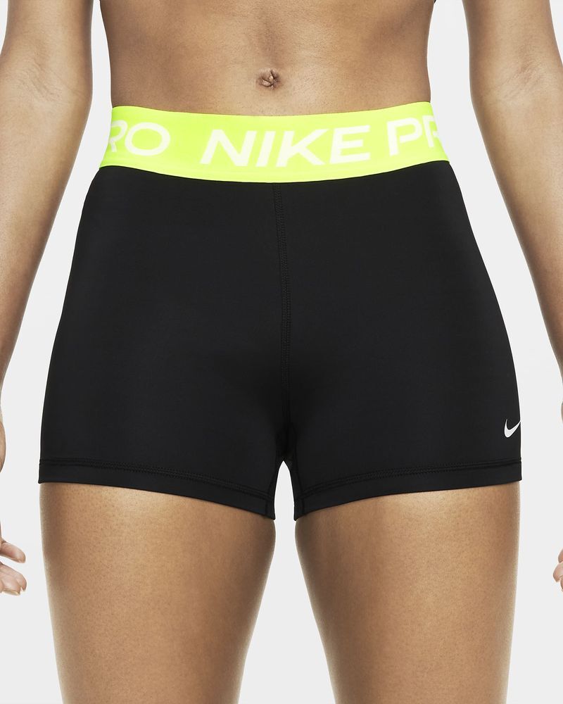Pantalón corto Nike Nike Pro Negro y Amarillo fluorescente para Mujeres - CZ9857-013
