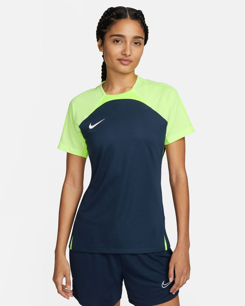 Camiseta Nike Strike 23 Azul Marino y Amarillo Fluorescente para Mujeres - DR2278-452