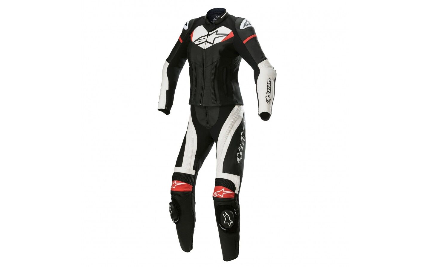 Mono Alpinestars Mujer Gp Plus 2 Pc Leather Negro Blanco Rojo  3170522-1304