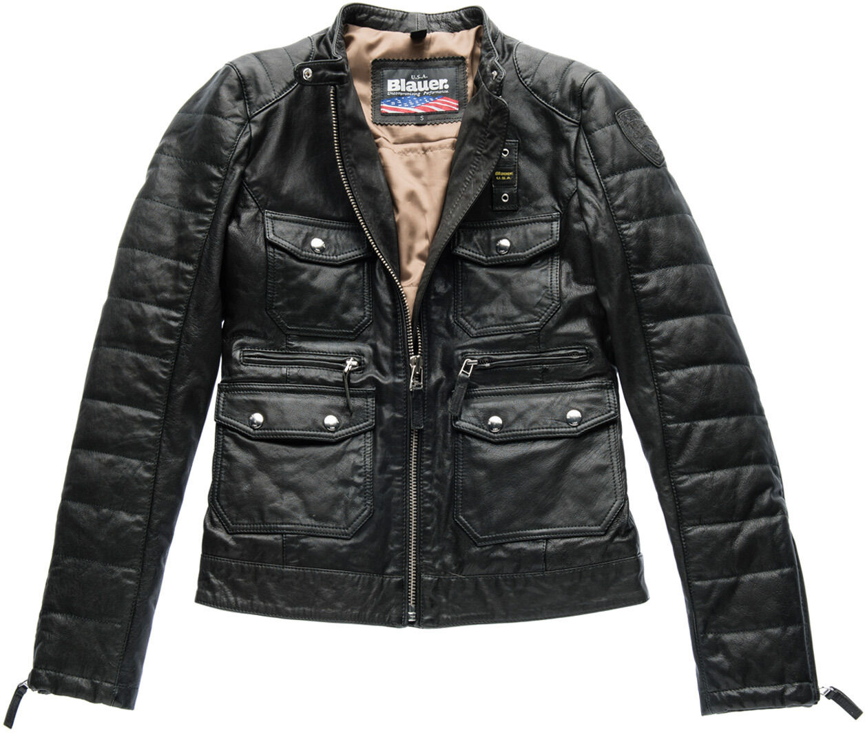 Blauer USA Rider Pocket Padded Chaqueta de cuero de las señoras