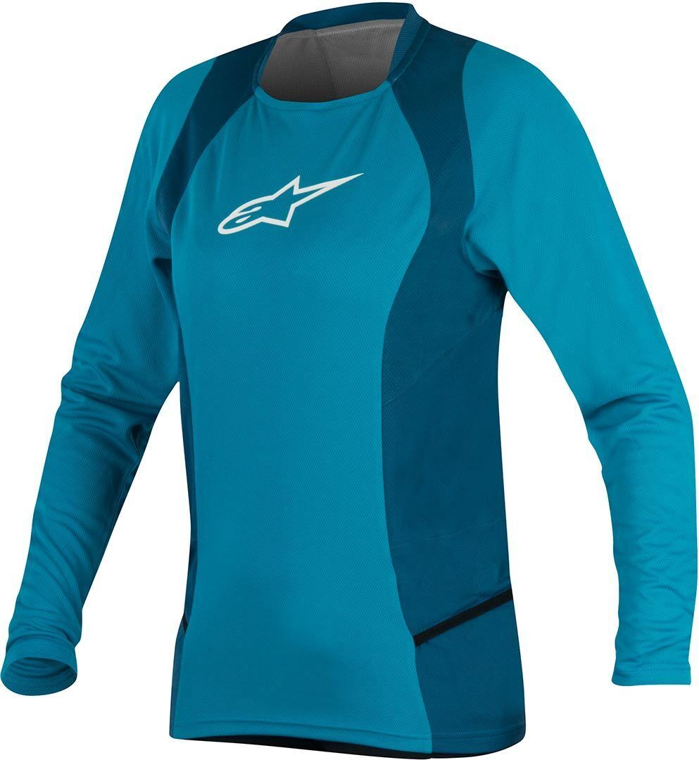 Alpinestars Stella Drop 2 LS Camisa de las señoras bicicleta - Blanco Azul (XS)
