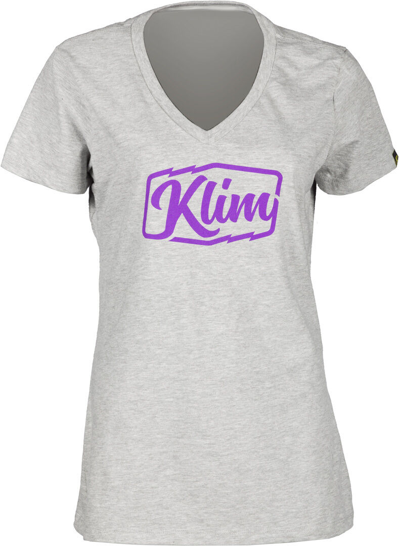 Klim Script Camiseta de las señoras - Gris (XL)