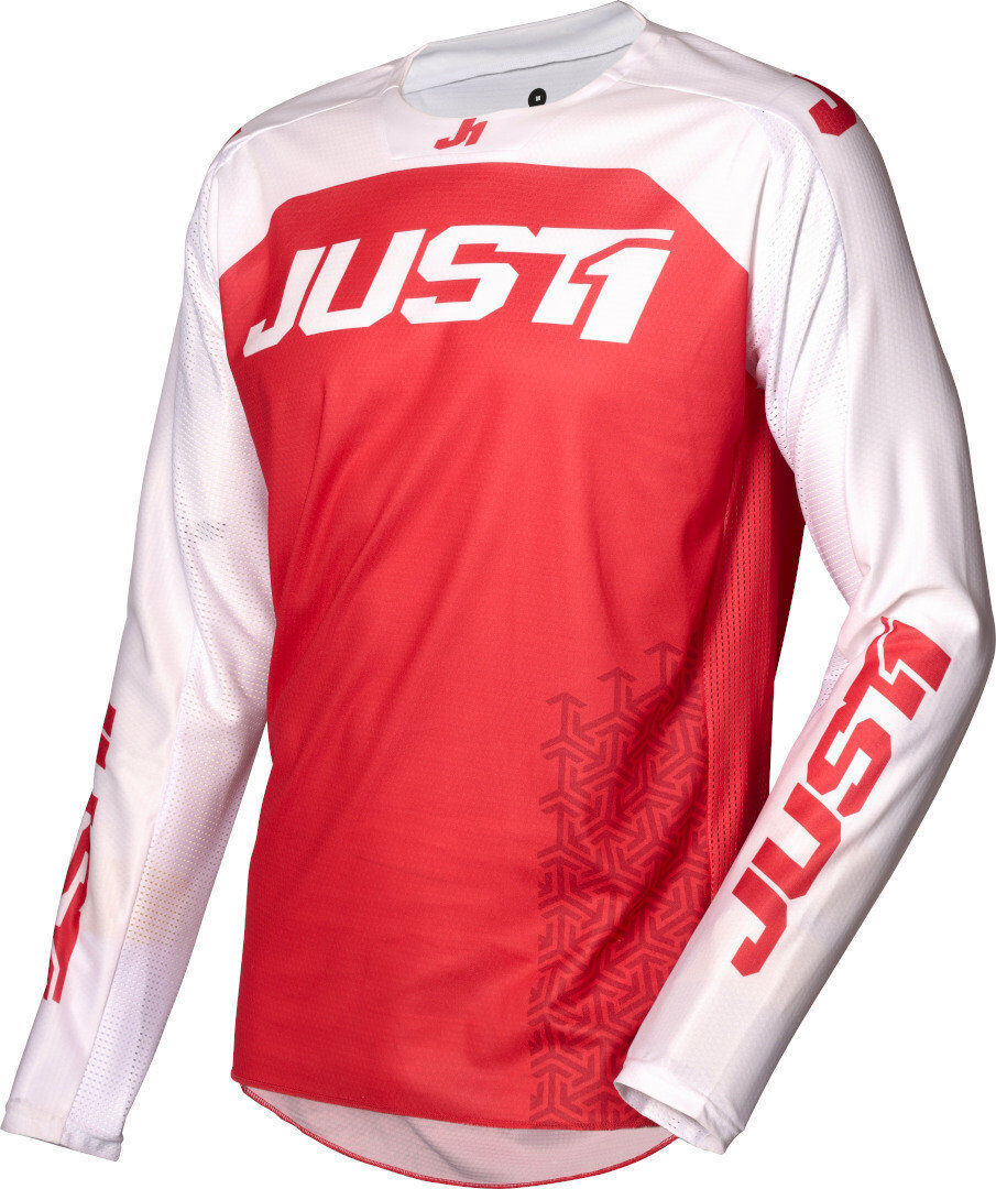 Just1 J-Force Terra Jersey de Motocross - Blanco Rojo (2XL)