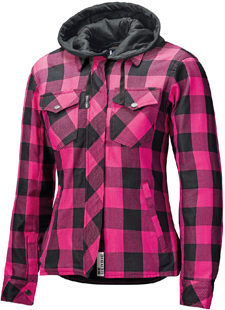 Held Lumberjack II Chaqueta textil para motocicletas de señoras - Negro Rosa (XL)