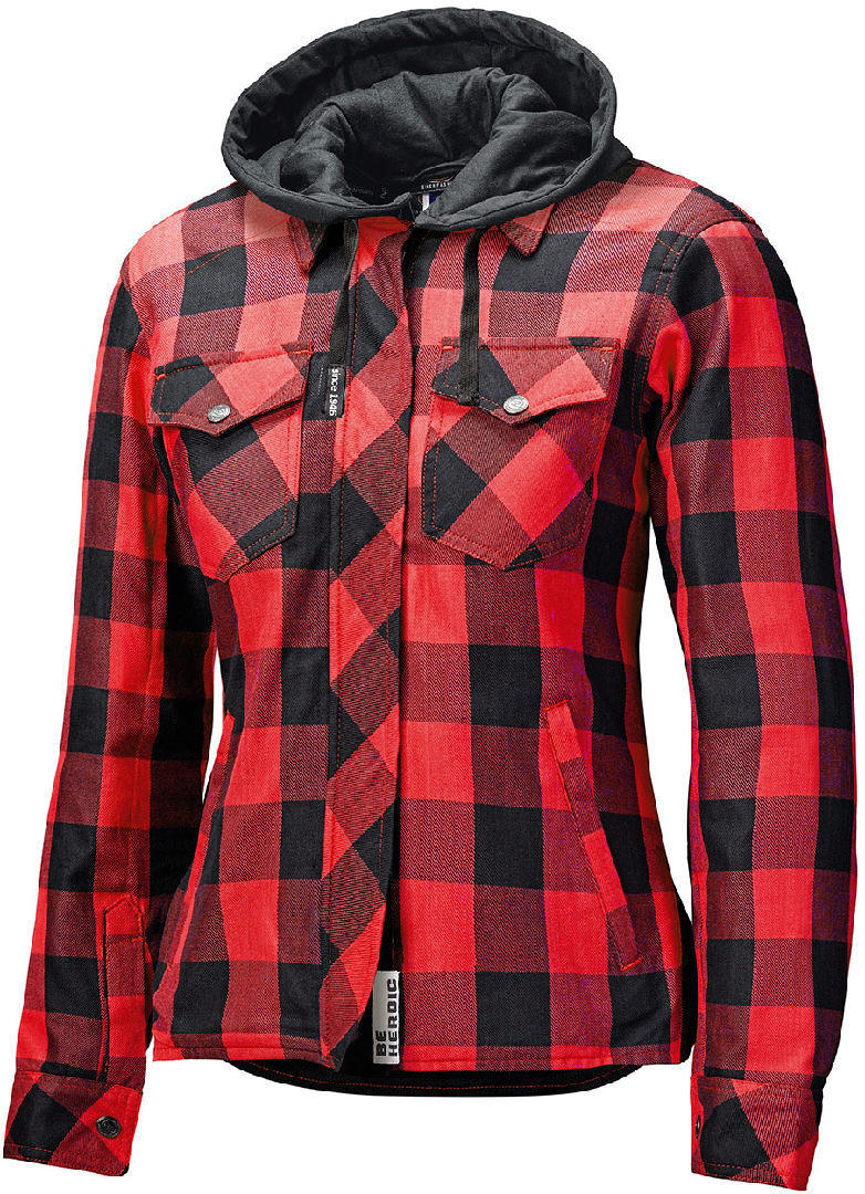 Held Lumberjack II Chaqueta textil para motocicletas de señoras - Negro Rojo (XS)