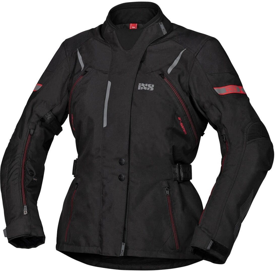 IXS Tour Liz-ST Chaqueta textil para motocicletas de señoras - Negro Rojo (XL)