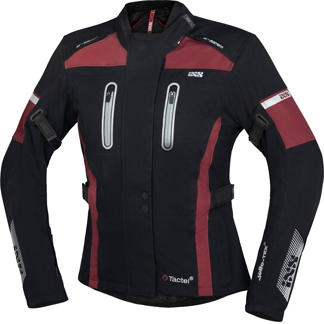 IXS Tour Pacora-ST Chaqueta textil para motocicletas de señoras - Negro Rojo (M)