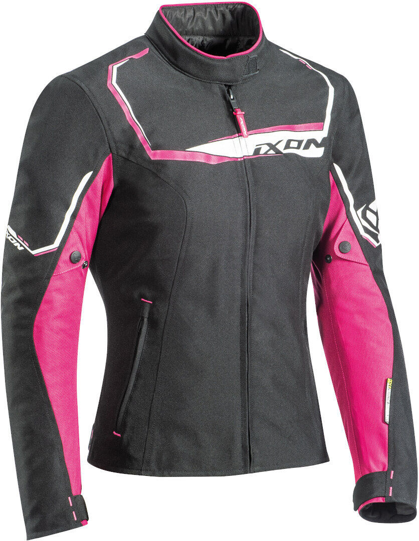 Ixon Challenge Chaqueta textil para motocicletas de señoras - Negro Rosa (XS)