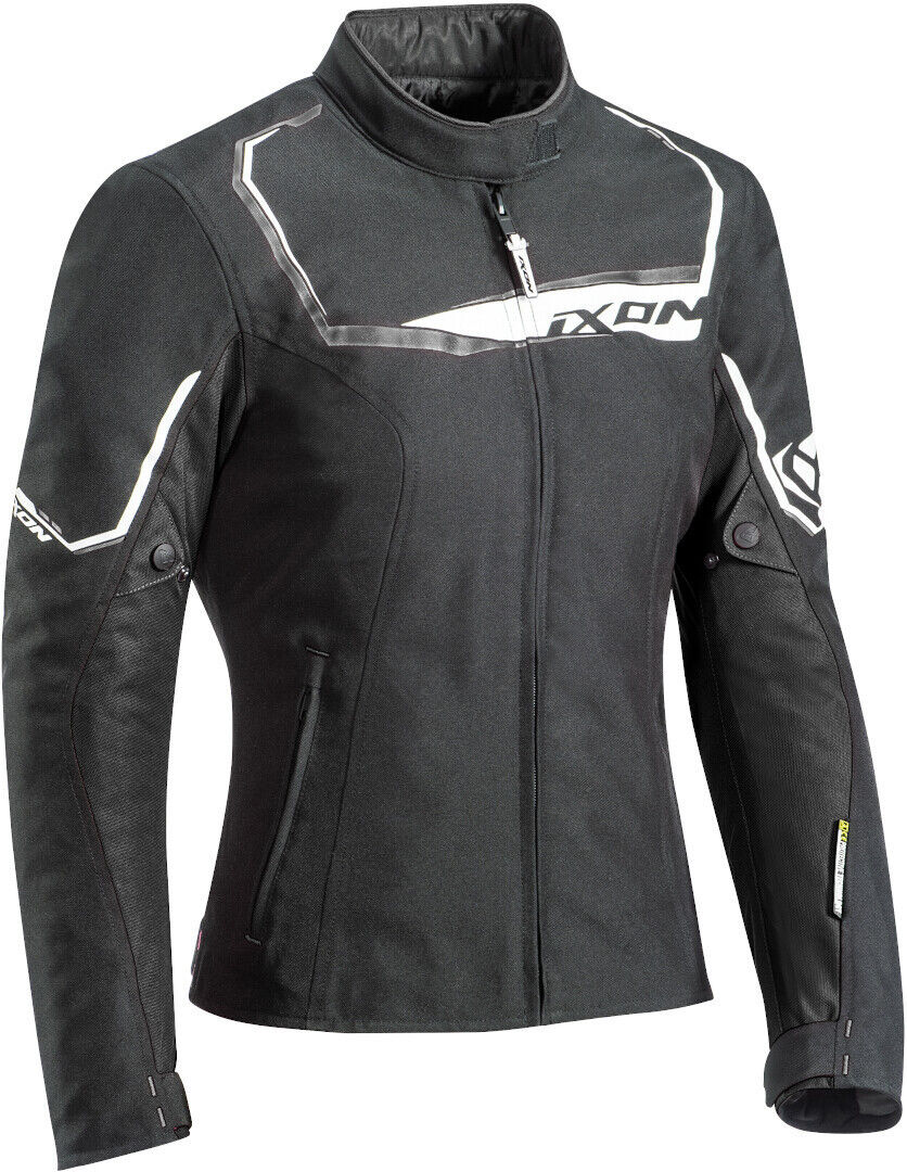 Ixon Challenge Chaqueta textil para motocicletas de señoras - Negro Blanco (S)