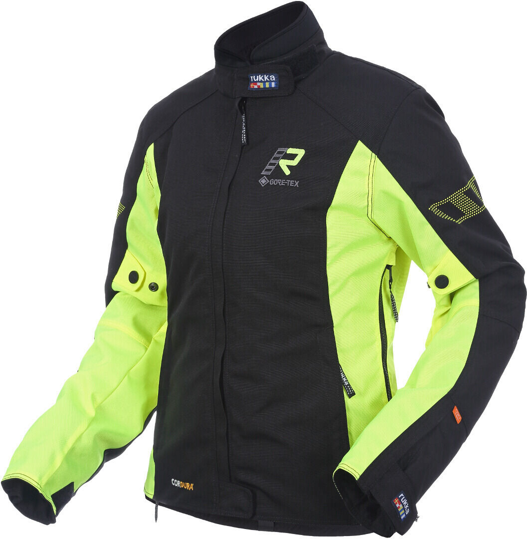 Rukka Start-R Chaqueta textil de la motocicleta de las señoras - Negro Amarillo (44)