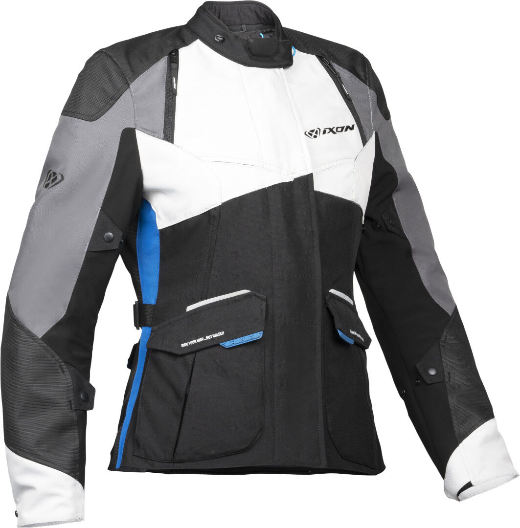 Ixon Balder Chaqueta textil damen motocicleta - Negro Gris Azul (S)