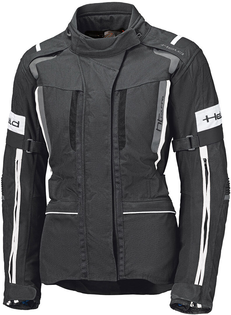 Held 4-Touring II Chaqueta textil para motocicletas para damas - Negro Blanco (XS)