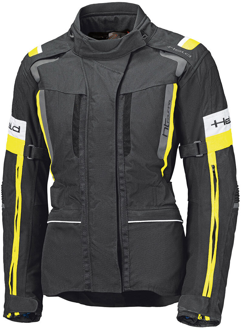 Held 4-Touring II Chaqueta textil para motocicletas para damas - Negro Amarillo (XL)