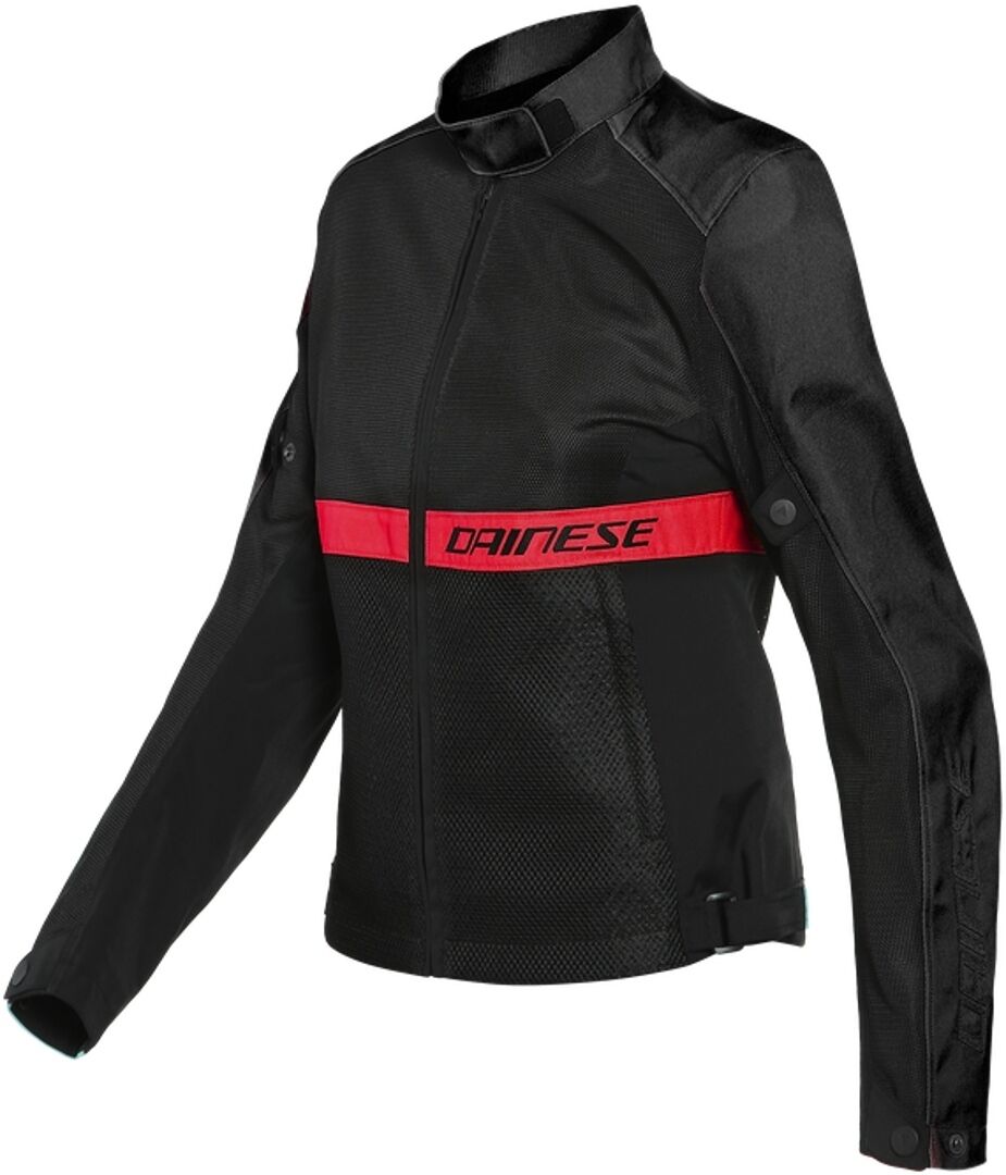 Dainese Ribelle Air Tex Damas motocicleta chaqueta textil - Negro Rojo (44)