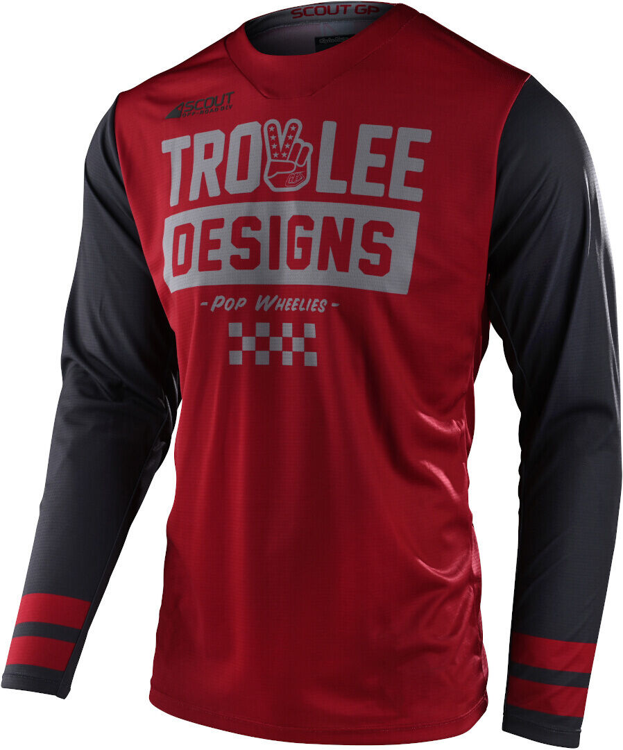 Lee Scout GP Peace & Wheelies Maillot de Motocross - Negro Rojo (L)