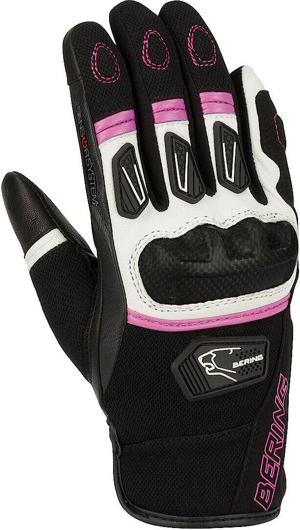 Bering Ursula Ladies Guantes de motocicleta - Negro Rosa (M)