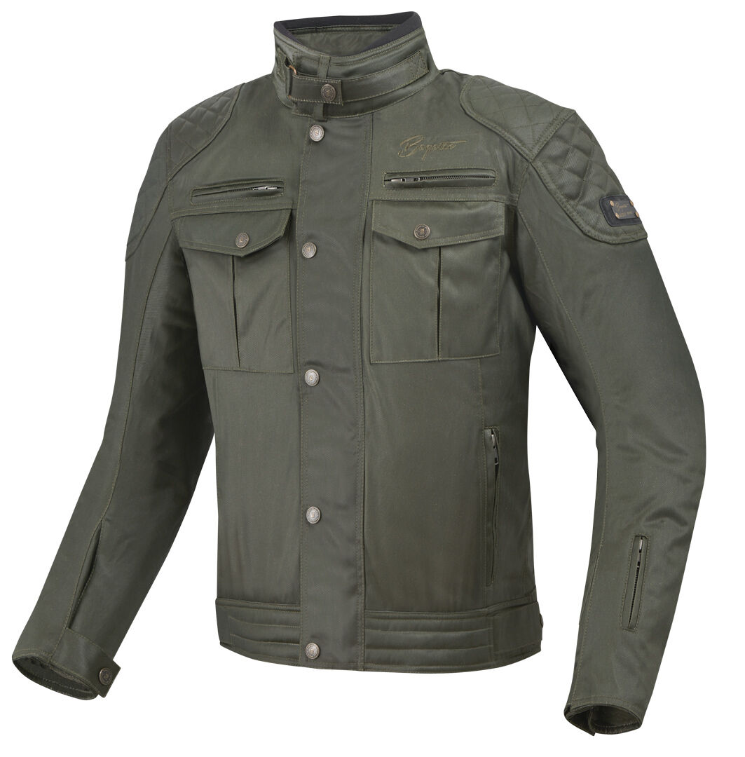 Bogotto Barton Impermeable motocicleta encerada chaqueta - Verde (XS)