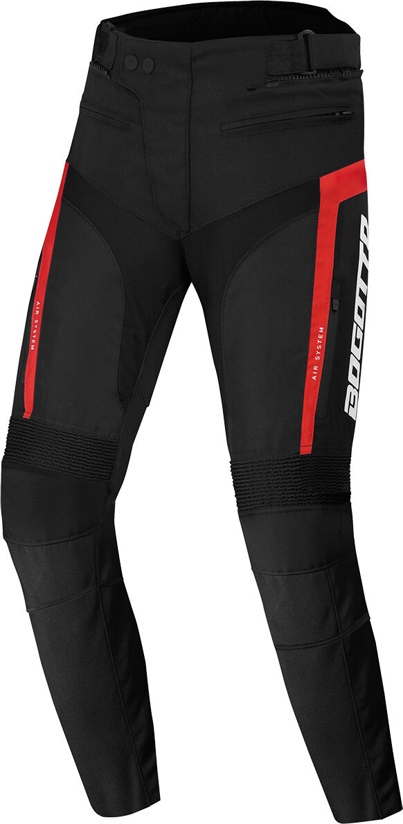 Bogotto GPX Pantalones textiles impermeables para motocicletas - Negro Rojo (XS)