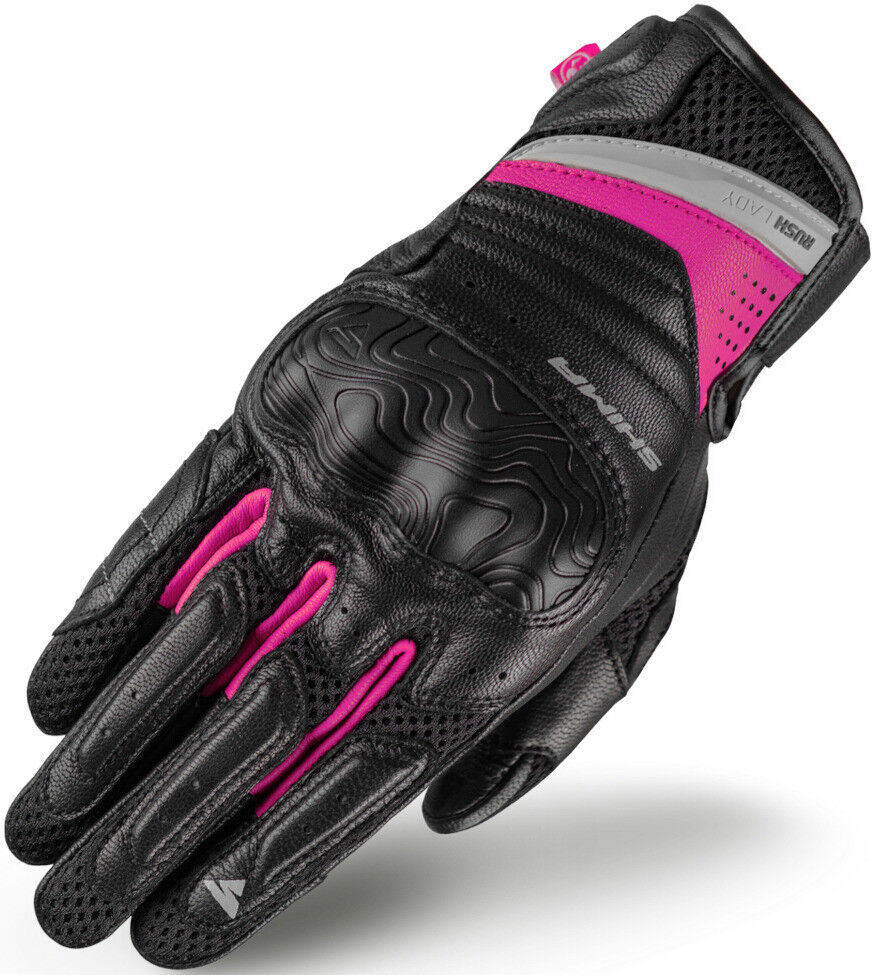 SHIMA Rush Guantes de moto para mujer - Negro Rosa (XS)