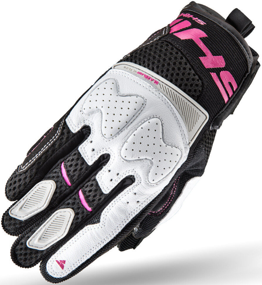 SHIMA Blaze Guantes de moto para mujer - Negro Blanco Rosa (XS)