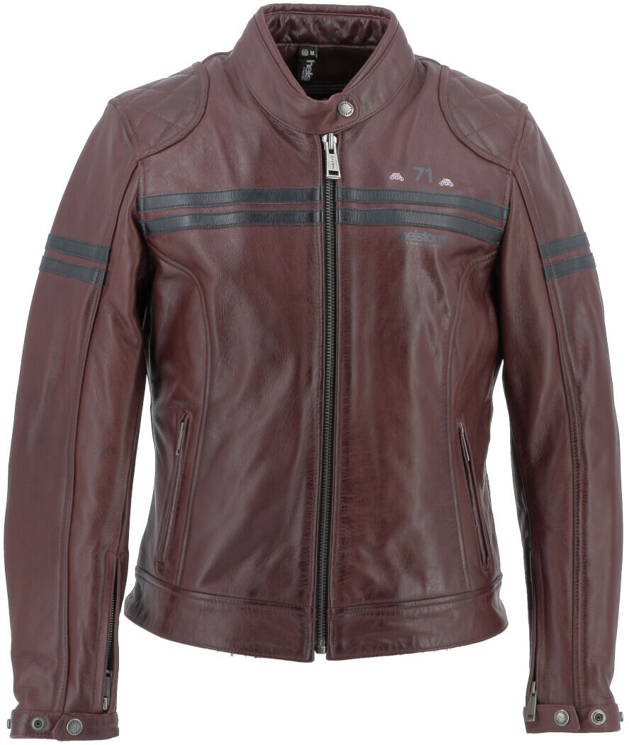 Helstons Chica Buffalo Chaqueta de cuero para motocicleta para damas - Rojo (XS)