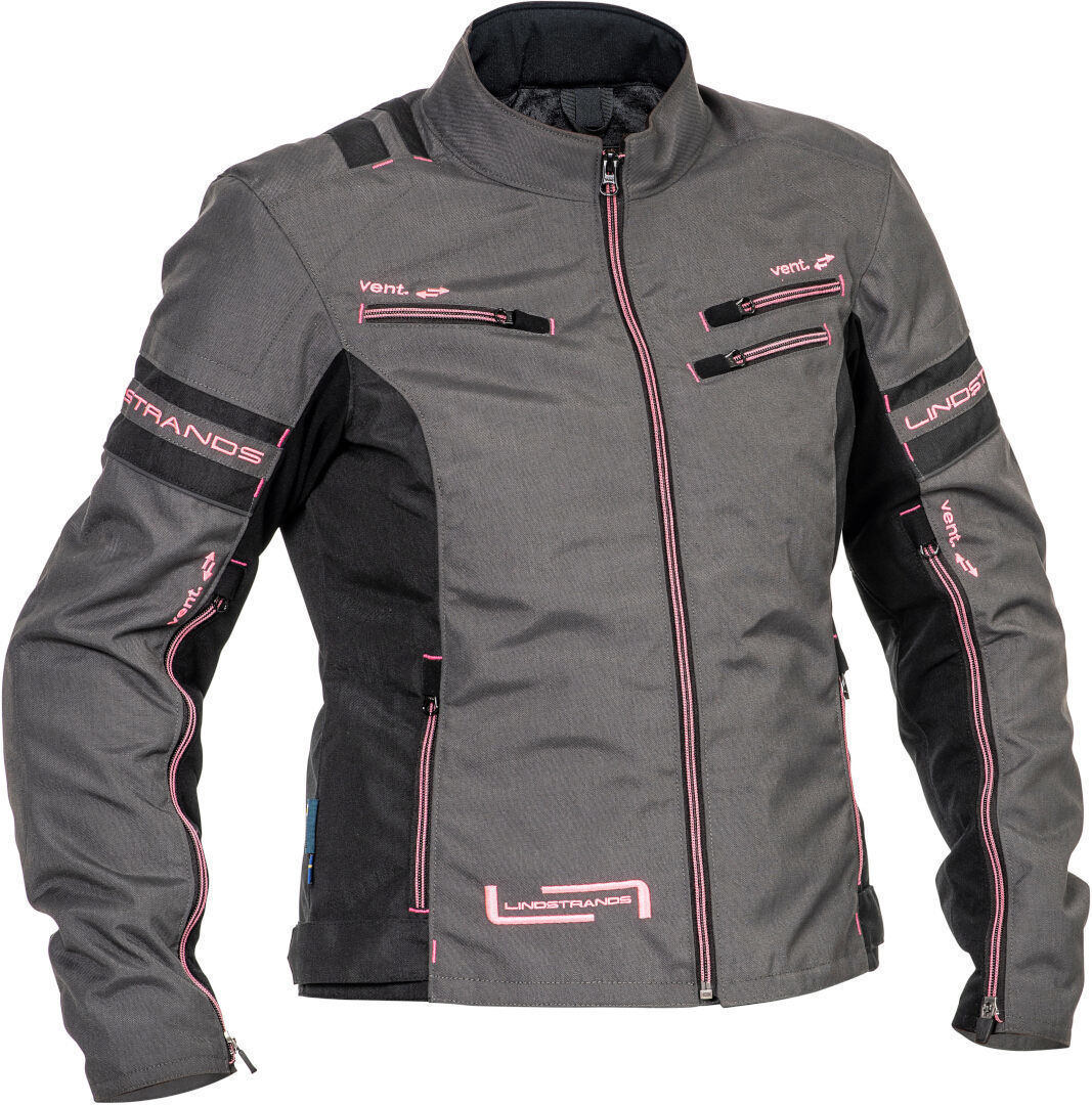 Lindstrands Liden Chaqueta textil impermeable para damas - Gris Rosa (40)