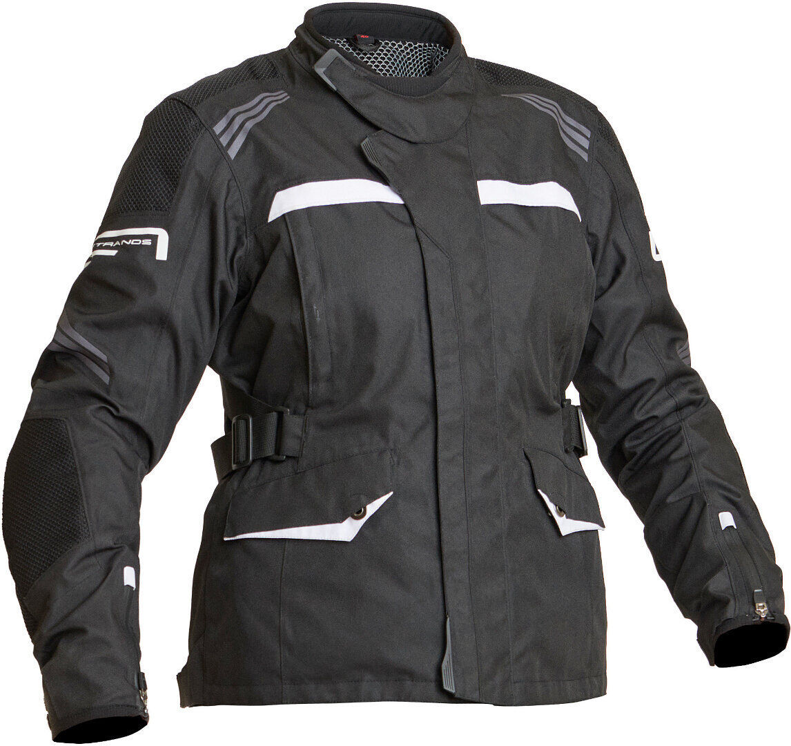Lindstrands Granberg Impermeable Damas Motocicleta Textil Jacke - Negro Blanco (42)