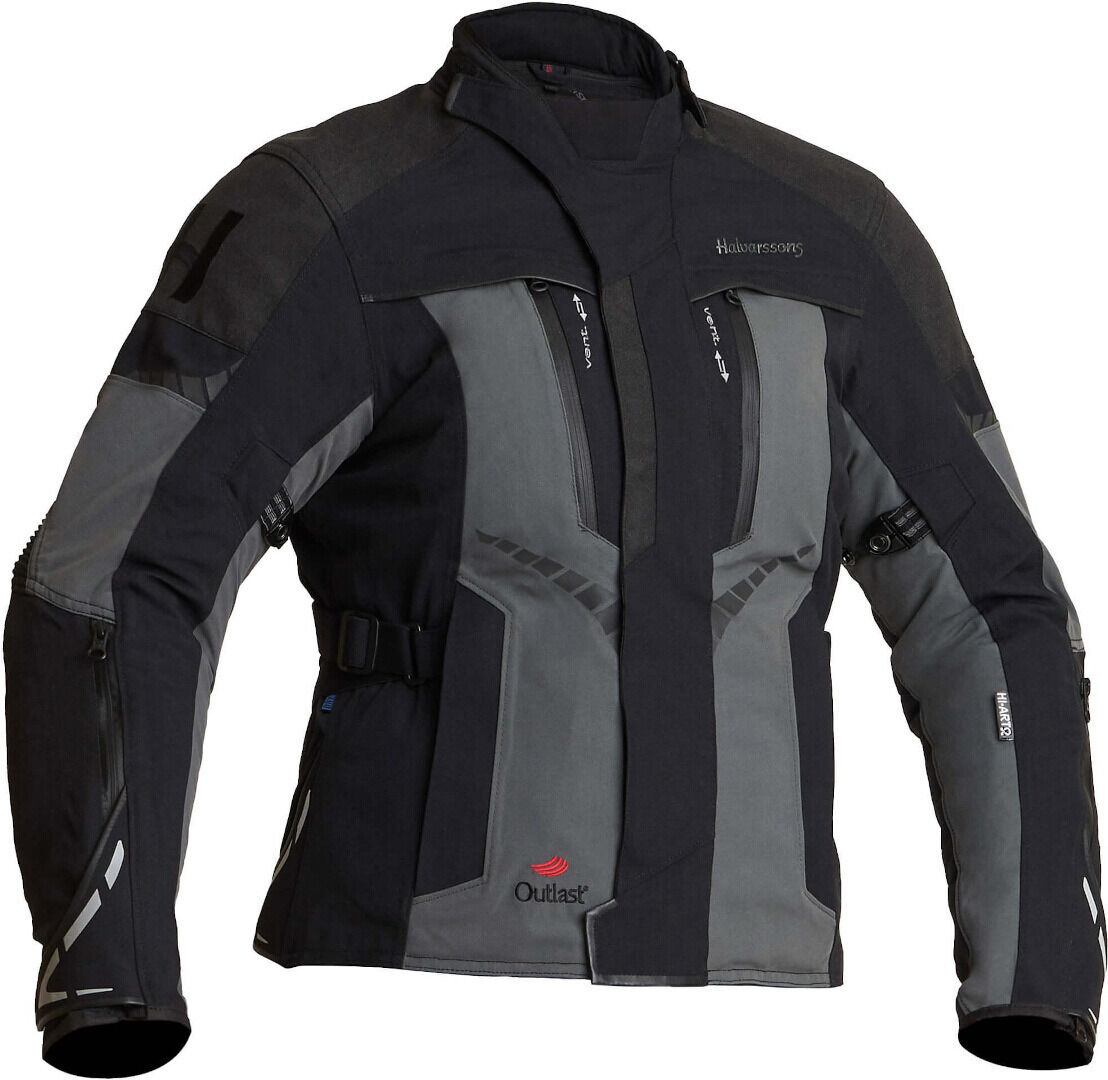 Halvarssons Vimo Impermeable Damas Motocicleta Chaqueta Textil - Negro Gris (38)