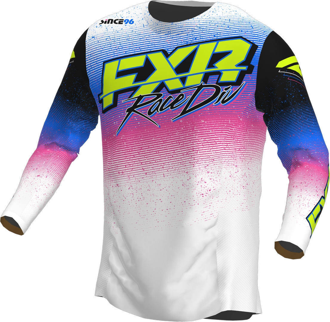 FXR Podium 2023 Maillot de Motocross - Negro Blanco Rosa (XS)