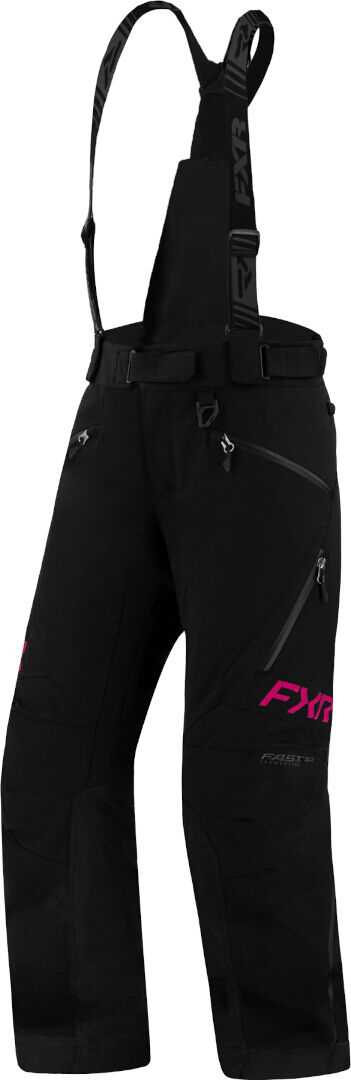 FXR Renegade FX 2023 Pantalones babero para motos de nieve para damas - Negro Rosa (2XL 38)