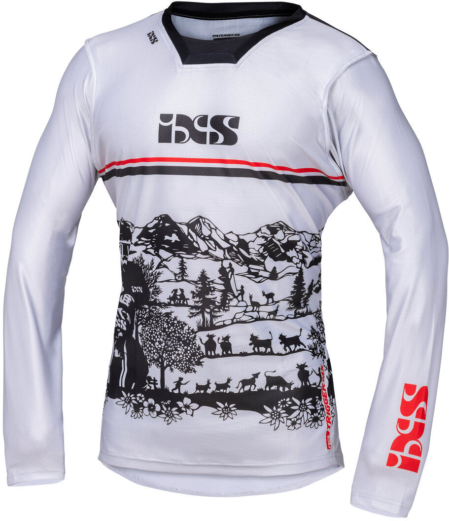 IXS Trigger 3.0 Maillot de motocross - Negro Blanco Rojo (XS)