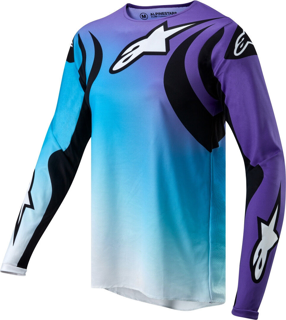 Alpinestars Stella Fluid Maillot de motocross femenino - Blanco Azul (XL)