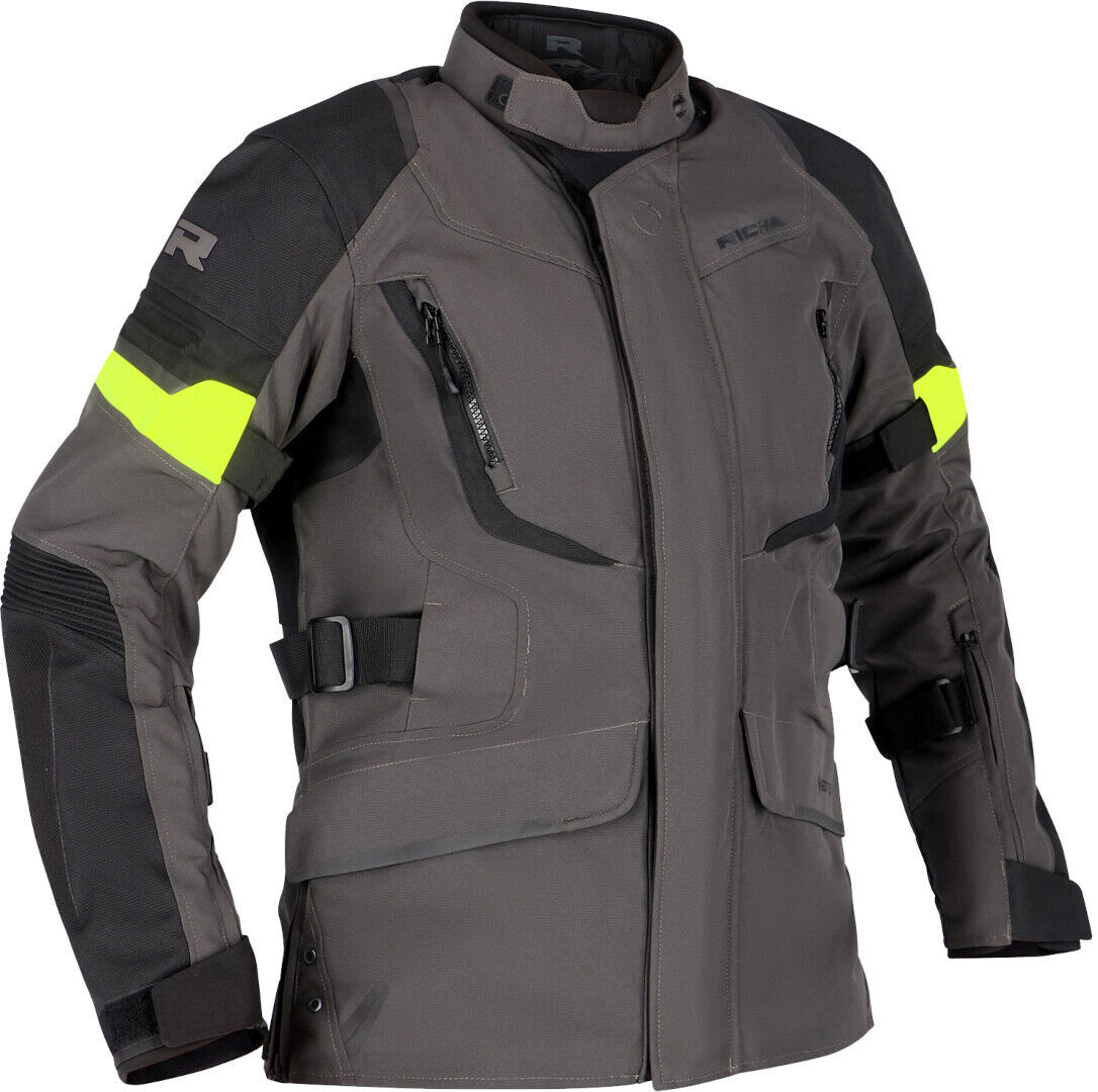 Richa Cyclone 2 Gore-Tex impermeable Chaqueta textil de motocicleta para mujer - Negro Gris Amarillo (M)