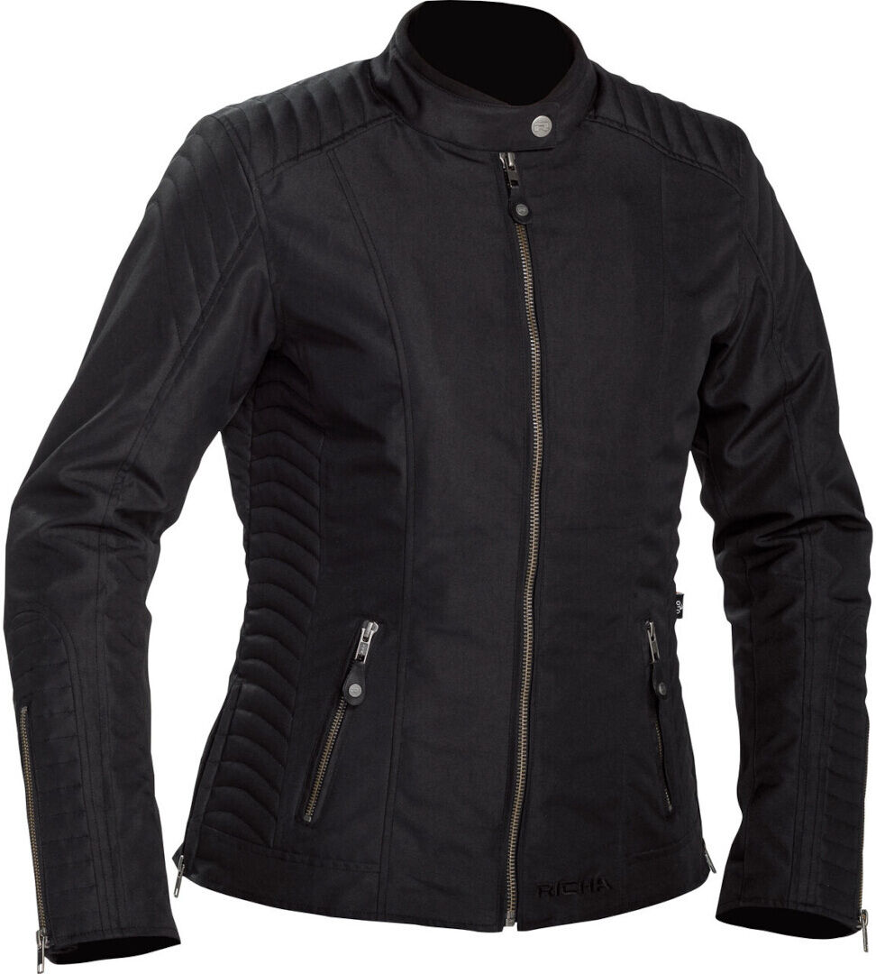 Richa Lausanne impermeable Chaqueta textil de motocicleta para mujer - Negro (6XL)