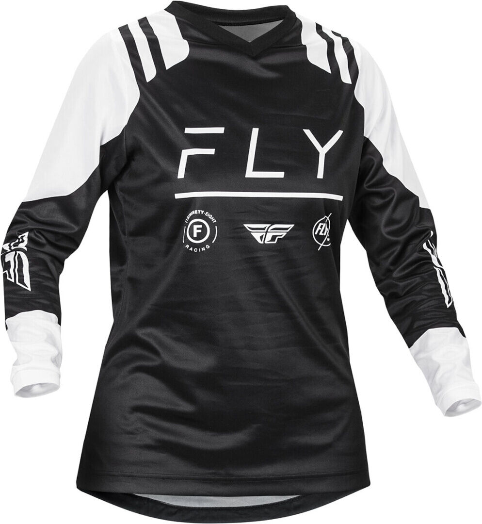 FLY Racing F-16 2024 Maillot de motocross para mujer - Negro Blanco (L)